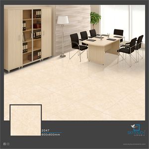 Azulejos de suelo de porcelana blanca de alto brillo Kajaria, mármoles esmaltados para pared, superficie de tiempo ácido metálico OEM, azulejos perfectos para decoración del hogar - Product Image 4