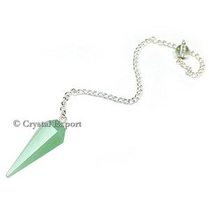 Pendentif à 6 facettes en aventurine verte, best-seller - Product Image 1
