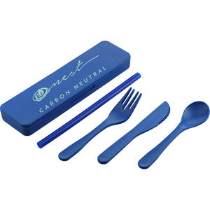 Utensilios de paja de trigo para Go-ecológico, conjunto de utensilios con tu logotipo - Product Image 2