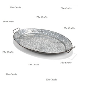Bulk Modern Galvanized Serving <b>Tray</b> for <b>Tea</b> & Coffee Oval Shape Custom Size Dishwasher Safe Multi-Function Competitive Prices - Product Image 1