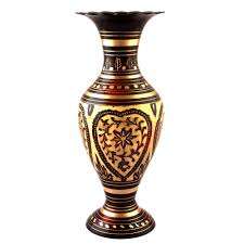 Florero de mesa redondo de latón grabado, florero de Metal decorativo elegante, centro de mesa para decoración de boda - Product Image 4