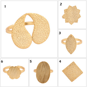 Bagues ovales unisexe, anneaux simples, plaqué or/argent, finition brossée, réglables, styliste, breloques ovales, bon marché, vente en gros, tendance, - Product Image 2