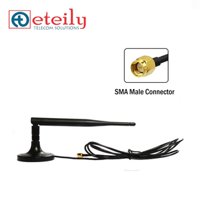 ETEILY 4G LTE 5dBi <b>Antenna</b> Rubber Magnetic with RG174 Cable & SMA Male Straight Connector Made in India for <b>Communication</b> - Product Image 1