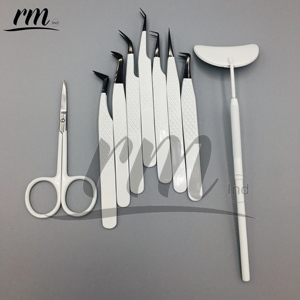 90 Degree Stainless Steel Eyelash Extension Tweezer Black Plasma Tip Matt <b>Powder</b> Coating Customizable tweezers Grip Point Color - Product Image 4
