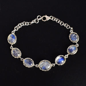 Bracelet à breloques en pierre de lune arc-en-ciel, couleur naturelle du feu, en argent Sterling 925, nouveau design, bijoux de bonne qualité, meilleures ventes - Product Image 5