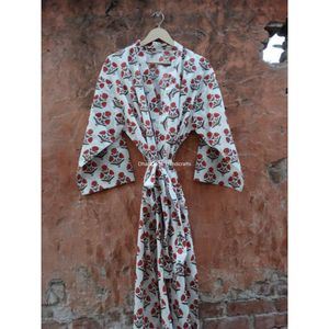 Robe longue à motifs floraux pour femmes, Kimono, Hippie et bohémien, vêtement de plage, Maxi, indien, imprimé, vente en gros - Product Image 5