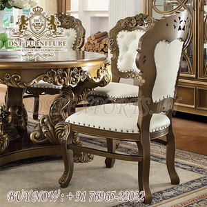 Juego de Comedor Redondo Victoriano Antiguo de Lujo, Juego de Mesa de Comedor Redonda Real de 6 Plazas, Juego de Mesa de Comedor Antiguo Real - Product Image 4