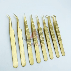 Pince à épiler d'extension de cils de qualité professionnelle Pince à cils à pointe pointue en acier inoxydable durable avec logo personnalisé - Product Image 2