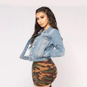 แจ็กเก็ตผ้ายีนส์ทรงสลิมฟิตสำหรับสตรีผ้าคอตตอน100% ไซส์ XL ออกแบบได้ตามต้องการสำหรับฤดูใบไม้ผลิ - Product Image 2