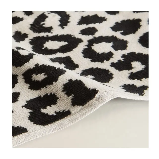 Супер мягкие высококачественные окрашенные жаккардовые хлопковые полотенца с леопардовым принтом