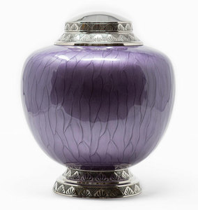 Antique Brass Purple American Style 10in <b>Keepsake</b> Urn for Adult <b>Memorial</b> Funeral Cremation Ashes Radiance Brand - Product Image 3