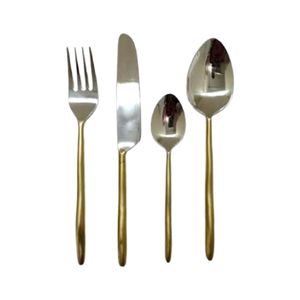 Couverts de Table poignées en résine, acier inoxydable, finition argent et or, couverts de Table, vaisselle de cuisine 8 pièces - Product Image 4