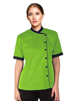 Delantales de Cocina Personalizados al por Mayor de Verano en Polialgodón/Viscosa, Chaquetas de Chef de Manga Corta con Logotipo Personalizado para Restaurantes y Bares