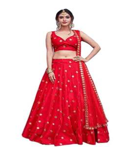 Atractivo trabajo de impresión digital de tela de Georgette Crush lehenga choli con ropa de fiesta dupatta precio más bajo mercado textil ropa Surat - Product Image 4