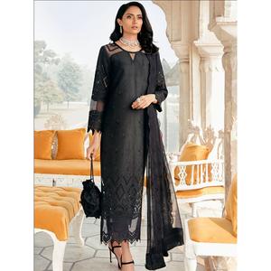 Kameez Shalwar ชุดเดรสปาร์ตี้3ชิ้นวัสดุสนามหญ้าสีใหม่ชุดฤดูหนาวสำหรับลูกไม้อินเดียปักเลื่อมธรรมชาติ - Product Image 5