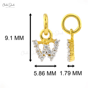 Joyería de moda oro amarillo W letra inicial encanto 925 plata esterlina circonita cúbica alfabeto inicial colgante a precio de fábrica - Product Image 2