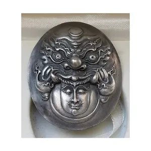 Rahu印度教魅力吊坠护身符 (德国银) Rahu Pewter印度神优质优质来自泰国