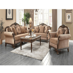 <b>Antique</b> Style Living Room Furniture Traditional Teak Wood Hand Carved <b>Sofa</b> Set Classic Solid Wood Handmade Living Room Set Usa - Product Image 1
