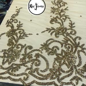 Tissu brodé de luxe à paillettes avec perles, 7 modèles et tailles différentes, nouvelle collection - Product Image 1