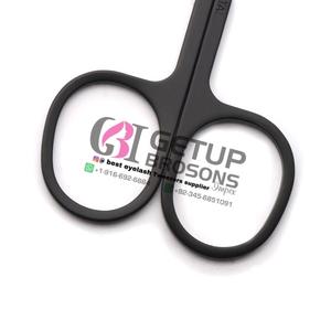 Ciseaux plasma noirs de haute qualité pour sourcils en acier inoxydable avec votre propre logo personnalisé et votre instrument de beauté de couleur - Product Image 3