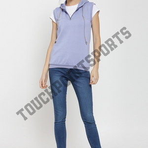 เสื้อกันหนาวครอปแขนกุดมีฮู้ดสำหรับผู้หญิง,ลายดอกไม้ - Product Image 5