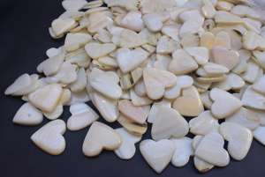 Cabochon mère de la perle en forme de cœur, de mouton blanc, serpillière ample en forme de cœur, vente en gros, 50 pièces - Product Image 2