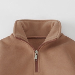 Conjunto de dos piezas con bordado personalizado para niños, traje para trotar, cuello con cremallera, dobladillo elástico, pantalones para el sudor, venta al por mayor - Product Image 6