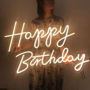 MATT Drop Shipping Nuevo Estilo 50CM 100 CM 21 <span class=keywords><strong>Oh</strong></span> Baby Letrero de Neón Celebración Decoración Personalizada Feliz Cumpleaños Led Letrero de Neón - Product Image 1