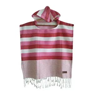 Pestemal Turkish Towel Beach Pool Poncho mit Kapuze für alle Größen Amore Red Super dry Custom Design Gedruckt.