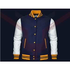 2022 OEM Custom Patch Leather Sleeve Chain Chenille Embroidery <b>Bomber</b> Flight Baseball Vintage Letterman <b>Varsity</b> <b>Jacket</b> for <b>Men</b> - Product Image 6