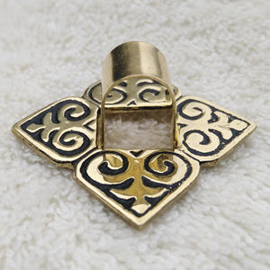 Birka Unisexe Viking Tarsoly Réplique Sac Stud Pouch Plaque Métallique Montage Doublure En Cuir Véritable Couverture Fermeture - Product Image 4