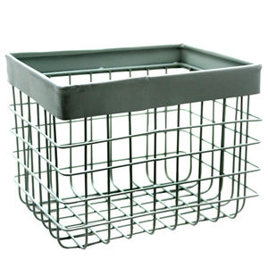 Hot Selling Classic Style Matt Black Iron Rectangular Shaped <b>Storage</b> Metal Basket Handmade Customized - Product Image 2