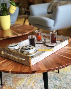 Ramadan Eid nacre bois artisanat plateau Bakhoor brûleur décor à la maison sous-verres boîte de rangement encens Oud brûleur plats et assiettes - Product Image 1