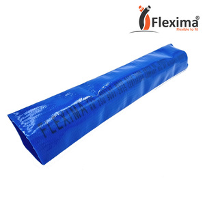 Tuyau d'arrosage de jardin en PVC flexible bleu Flexima, réglable, plat, avec enrouleur en plastique flexible de 100 mètres pour l'irrigation et la distribution d'eau - Product Image 2