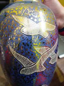 ทองเหลืองนกกลับบ้านนกสีฟ้าสลักโกศศพอุปกรณ์ Brassworld อินเดีย - Product Image 3