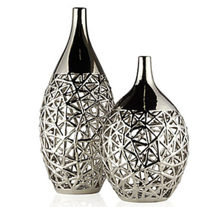 Jarrón Moderno de Plata con Relieve de Elementos para Restaurantes y Hoteles - Product Image 5