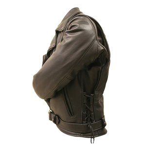 Chaqueta de invierno personalizada para hombre, ajustada, de cuero de vaca, resistente al agua, 100% de cuero, estilo informal para motocicleta, color personalizado, talla XL - Product Image 5