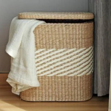 Handwoven Square Laundry Hamper Storage Basket