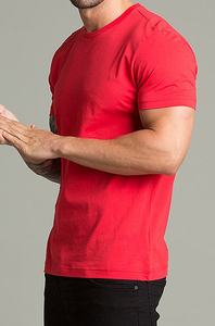 Camiseta de manga corta con cuello redondo informal para hombre, novedad de 2024, ligera, de secado rápido, Color sólido, tejido no tejido personalizado en blanco - Product Image 5