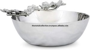 Bol de service génial pour la maison hôtel Restaurant bol à Fruits décor couleur argent design moderne en métal salade soupe plateau tables - Product Image 6