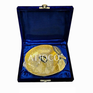 Classic Brass Dry Fruit Bowl Silver & Gold Plated Eco-Friendly Dishwasher Safe Lightweight Corporate Gift Velvet <b>Box</b> for Parties - Product Image 4