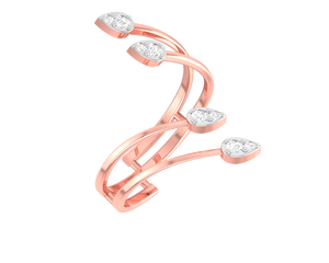 Anillo de Diamantes Redondos Reales de 0.15 TCW para Uso Diario en Mujeres, en Oro Rosa de 14K |   Elegante Anillo de Diamantes de Diseño Abierto para Mujer, Regalo - Product Image 1