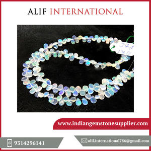 Perles d'opale éthiopienne en forme de poire lisse de haute qualité Briolette en vrac pour bracelets jeu naturel ou opale de feu - Product Image 3