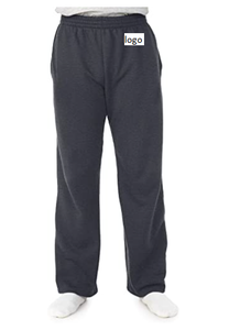 Pantalon de survêtement en molleton à fond ouvert pour hommes, en mélange de coton, avec ceinture élastique, avec cordon de serrage et pochettes latérales, nouveau - Product Image 4