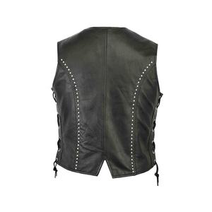 Mode décontractée pour femmes-Gilet de motard en cuir de mouton véritable et en cuir de vachette à lacets pour femmes - Product Image 2