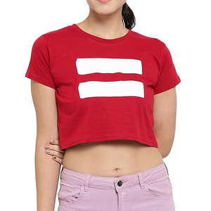 Camiseta Corta Sexy de Algodón Orgánico para Mujer, Camiseta de Manga Corta a la Moda, Corte Regular Informal, Ropa de Verano - Product Image 1