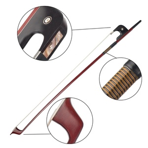 Archet de contrebasse NAOMI, style <span class=keywords><strong>allemand</strong></span>, en bois de brésil, OEM, avec poignée en peau de mouton, grenouille en ébène, accessoires en ébène - Product Image 2