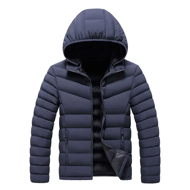 Wholesale Outdoor Light Warm Duck Feather Custom Logo Nylon Black Hooded Winter Bubble Puff Filled Down Puffer Jackets for Men