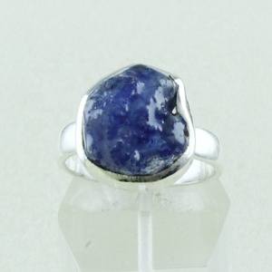 Anillo de Plata de Ley 925 con piedra de tanzanita azul rugoso, venta al por mayor, lote de joyas - Product Image 1