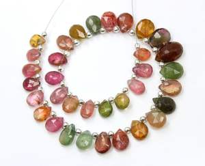 Proveedor mayorista de cuentas de piedra facetadas en forma de pera de turmalina múltiple natural de 8 pulgadas - Product Image 4
